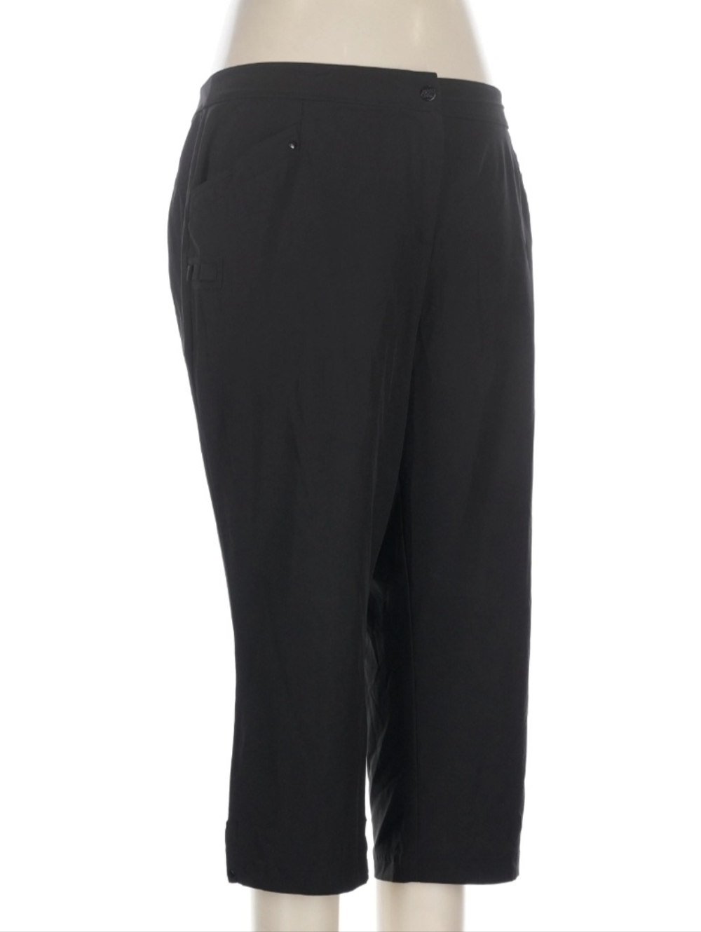Chico's Weekend's Sleek Black Capris with Zipper Accent